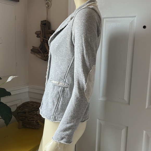 Ottod’ame Gray Speckled Cotton Distressed Blazer Jacket 6 - Picture 4 of 16